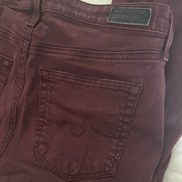 AG Prima Mid Rise Cigarette Jeans in Burgundy Size 26R - Picture 3 of 7